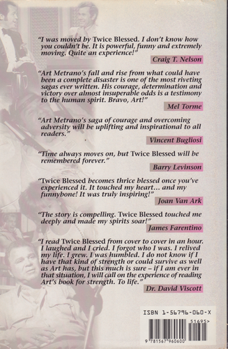 Back cover of Twice Blessed.